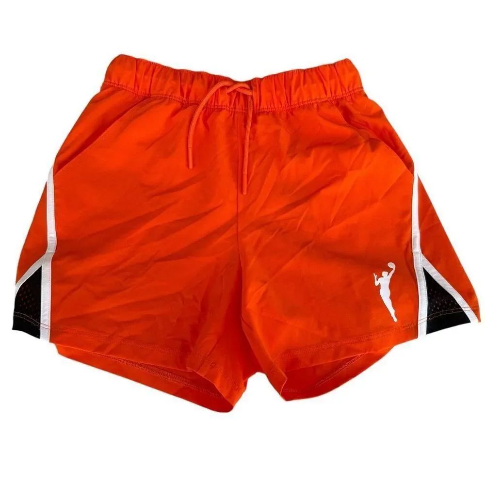 DSG Girls WNBA Woven Knit Mesh Shorts Orange Basketball Mid Rise Sz S 8-9 NWT